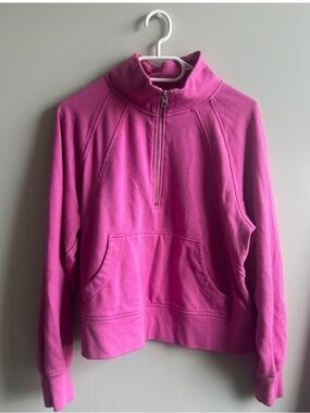Gap Relaxed Fleece Half Zip Pink Medium
